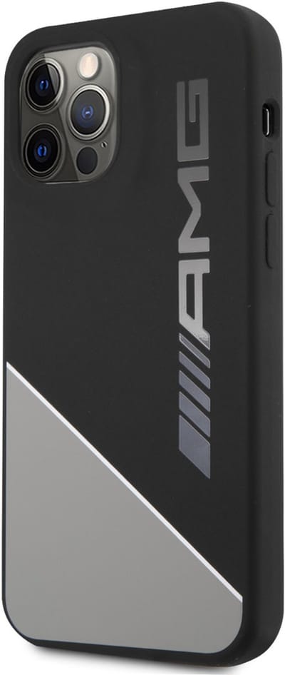 Mercedes-AMG Silicone Back Case Two Tones - Geschikt voor Apple iPhone 12/12 Pro (6.1") - Zwart