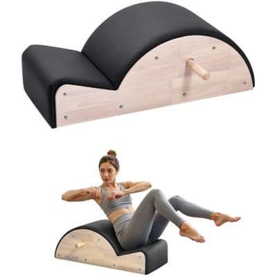 VEVOR Pilates Spinal Correction Yoga Accessoire voor Thuisgym, Fitness Trainingsapparaat Gemaakt van Rubberhout, Gebogen Fitness Body Training Apparaat, voor Rugoefeningen en Balans