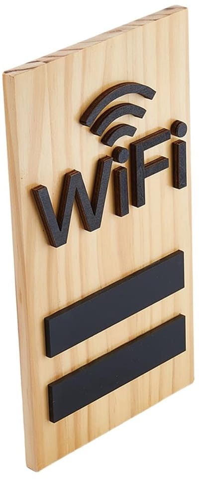 Dailygoods - Houten Wifi-Bord met Beschrijfbare Acrylstrips
