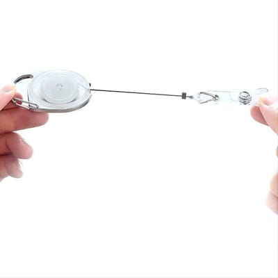 New Age Devi - Badgehouder met clip - Trekkoord - Wit transparant | Voor professionele en veilige identificatie