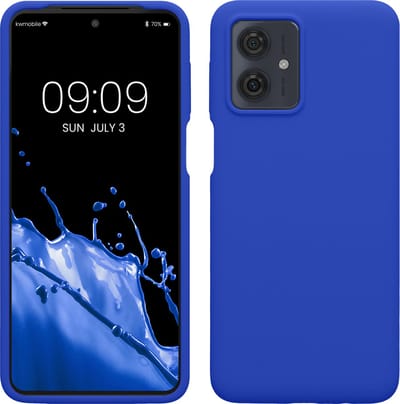 kwmobile telefoonhoesje geschikt voor Motorola Moto G64 5G - Hoesje met siliconen coating - Smartphone case in Baltisch blauw