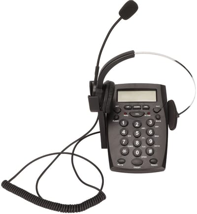 Zeynomax - Callcenter Dialpad Headset - Vaste Telefoon met Ruisonderdrukking - Eenvoudig in gebruik - Headsets voor Kantoor - Ideaal voor Callcenter..