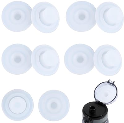 Allecto - Waterflesdeksels - Herbruikbare caps - Silicone voor Ronde Bekers - Witte kleur - Geschikt voor diverse flessen - Ideaal voor onderweg - ...