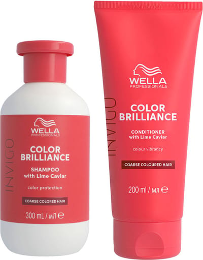 Wella - Invigo Color Brilliance Shampoo Gekleurd & Dik Haar 300ml - Invigo Color Brilliance Conditioner Gekleurd & Dik Haar 200ml - Voordeelverpakking
