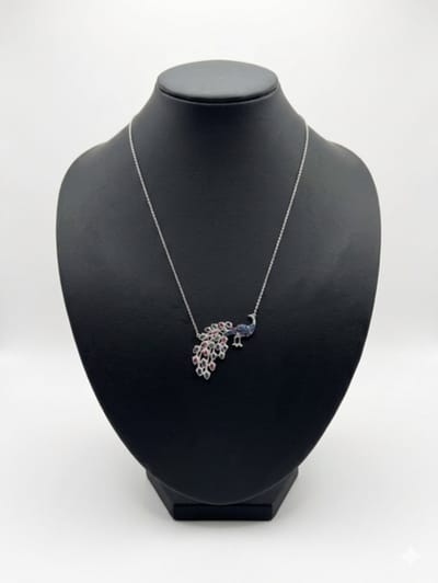 N3 Collecties 925 Zilveren Pauw Hanger Multi Kleur steen ketting Voor Dames