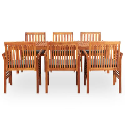 vidaXL - 7-delige - Tuinset - met - kussens - massief - acaciahout