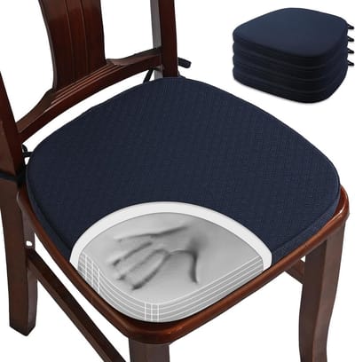 Traagschuim Stoelkussens - Zitkussens Keukenstoel - Comfortabel Zitten - U-vorm Ontwerp - 40 cm - Donkerblauw