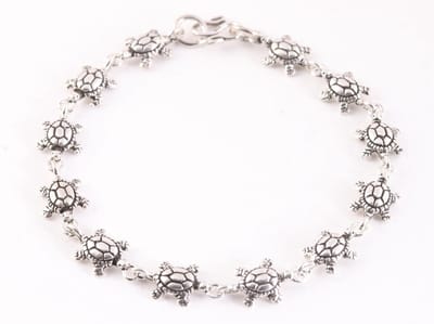Fijne zilveren armband met schildpadden