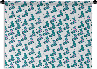 Wandkleed - Wanddoek - Sokken - Patronen - Hartjes - 120x90 cm - Wandtapijt