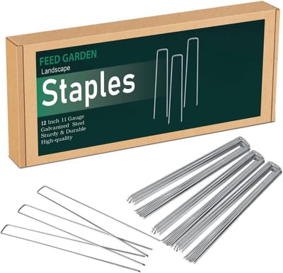 Landschap Nietjes - Tuin Stakes - Tuin Vastzetten - Roestvrij Gegalvaniseerd Staal - 19 cm Lengte - Zilver