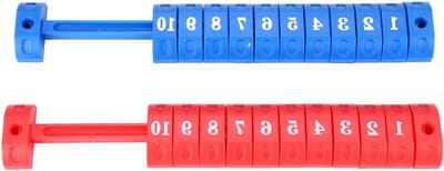 Tafelvoetbalscoretellers 10 Cijfers - Scoretellerindicator voor Tafelvoetbaltafels in Rood en Blauw, Perfect voor Spelletjesavonden en Competities