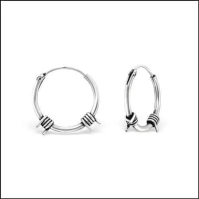 Aramat Jewels | Oorringen | 925 Zilveren Bali Oorringen Geoxideerd - Etnisch Design | 14mm / Almelo | |2mm | Zilver | Kinderen, Volwassenen | Verkleurd niet