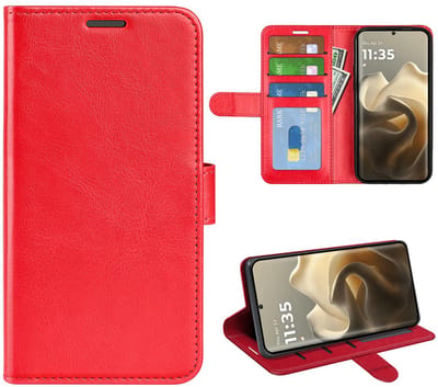 MobyDefend Hoesje - Geschikt voor Motorola Edge 60 Pro - Kunstleren Wallet Book Case (Sluiting Voorkant) - Rood