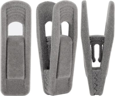 Klem - Fluwelen kledinghangerklemmen - 20 stuks antislip kledinghangerklemmen - sterke kledinghangerklemmen - verwijderbare kledingklemmen - grijs