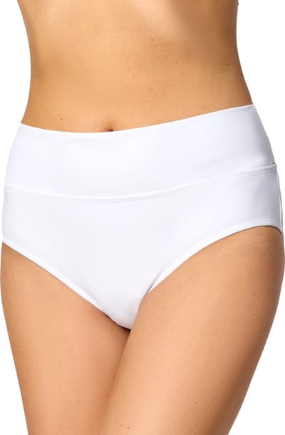 Merry Style Dames Zwembroek - Bikinibroekje - Elastische tailleband - Polyamide & Elastaan – Wit (0016) – 42 - MS-VR-Brief-5