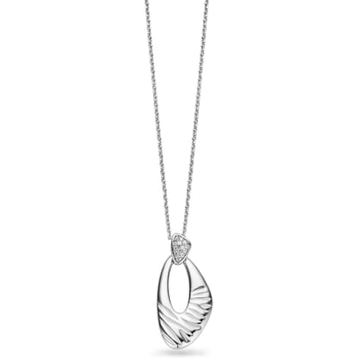 Orphelia ZH-4726 - Hanger Triangle + Ketting 45 cm - Zilver 925 - Zirkonia - 3.8 cm