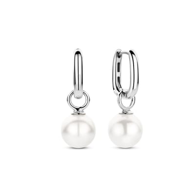 TI SENTO Dames Oorbellen - 925 zilver - Zilver parel - 7848WP