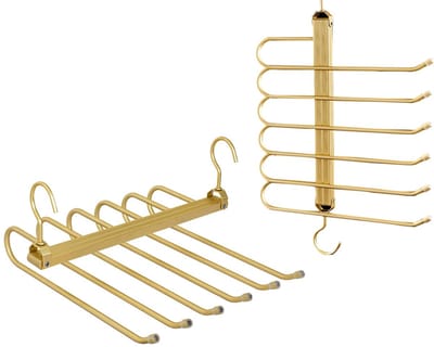 Unyqoos ® Ruimtebesparende Multifunctionele Broekhangers voor Kledingkast en Kastorganisatie, Set van 2 Stuks