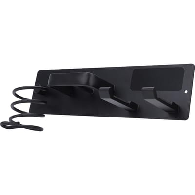3-in-1 Haarstyling Tool   Aan de Muur Gemonteerde Aluminiumlegering Haardroger Krultang Stijltang Houder black