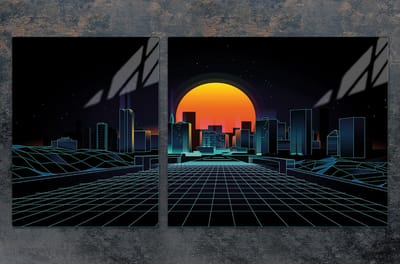 TMK ArtDeko Serie - Glazen Snijplank en Beschermer - 100x52 cm - Stadsontwerp