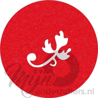 Design shapes 1 vilt onderzetters - Rood - 6 stuks - 10 x 10 cm - Tafeldecoratie - Glas onderzetter - Cadeau - Woondecoratie - Tafelbescherming - Onderzetters voor glazen - Keukenbenodigdheden - Woonaccessoires - Tafelaccessoires