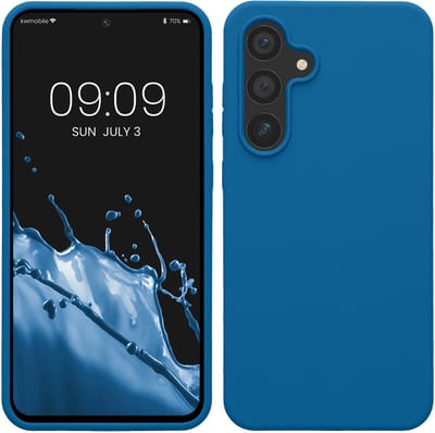 kwmobile telefoonhoesje geschikt voor Samsung Galaxy S24 FE - Hoesje met siliconen coating - Smartphone case in rifblauw