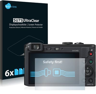 Savvies - Screenprotector voor Panasonic Lumix DMC-LF1 - Folie Beschermfolie transparant 6 Stuks