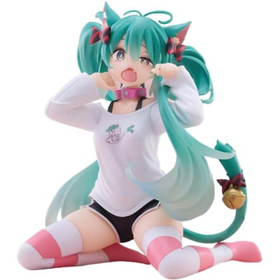 Nieuwe Hatsune Miku Desktop Schattige Actiefiguur 11cm Neko T-shirt Versie. Anime Figuur Kawaii Meisje Model Speelgoed Cadeaus blue