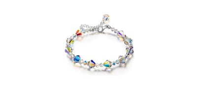Manks Collections Swarovski cone kristal armband met 18k witgoud.