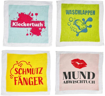Dailygoods- Handdoek Set van 4 - Magische Handdoeken - Gastendoekjes - Washandjes - Origineel Cadeau - Zachte Badstof 30 x 30 cm - Washandje
