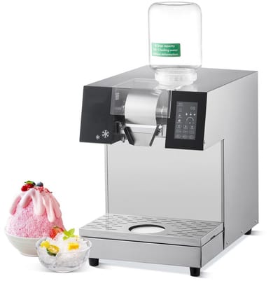 Sneeuwvlok-ijsmachine - Commercieel - 240 kg/24u Productie - RVS Constructie - Touchscreen LCD - Vloeistofkoelsysteem - Voor Sneeuwkegels en Schaafijs - Elektrisch