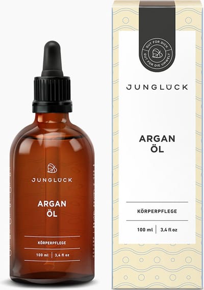 JUNGLÜCK | Arganolie | All-rounder voor gezicht, haar, nagels en lichaam | Beschermt de huid met antioxidanten | 100% koudgeperste biologische arganolie | 100 ml