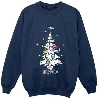 Harry Potter Sweatshirt met kerstboom voor jongens (Marineblauw)