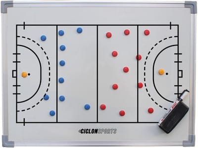 Hockey coachbord - Tactiekbord 45 x 60 cm - Magnetisch coach bord met draagtas en accessoires - Ciclón Sports