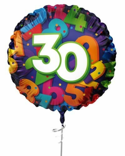 Folieballon ’’30’’ (45cm) - verjaardag - geschikt voor helium
