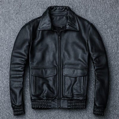 Eerste Laag Koeienhuid Echt Lederen Jas Heren Vluchtpak Revers Lederen Jas Nieuwe Grote Maat Jas XL