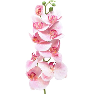 Orchidee Phalaenopsis kunst 9 bloemen roze wit 96cm