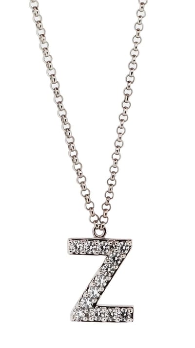 Orphelia Zilver Alphabet hanger met ketting 44 cm Zirconium