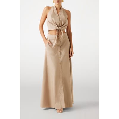 GUESS Marciano By  Pat Knot Top Natural Almond Maat: 36 | Maxi Rokken Outlet | Dames | Beige