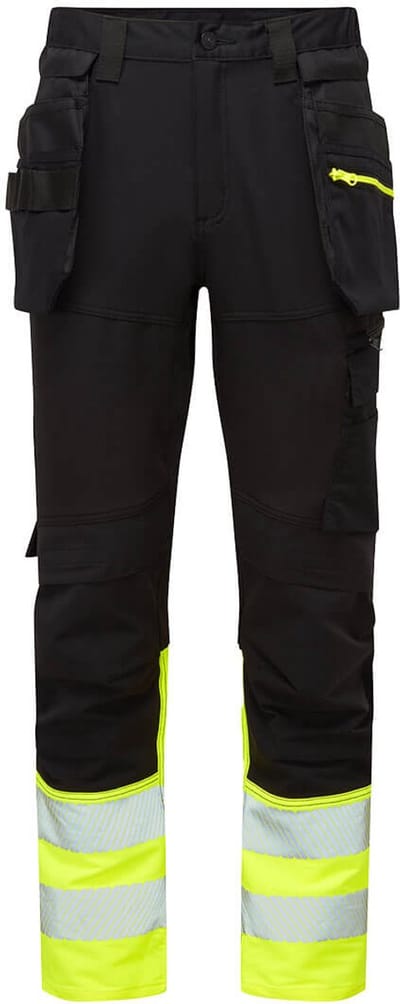 Portwest DX4-Hi-Vis Broek klasse 1 met afneembare holsterzakken DX457 - Geel/Zwart - 28