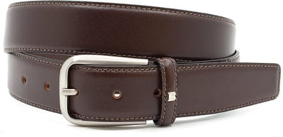 Heren riem bruin - Leren pantalon riem 3,5cm met zilverkleurige gesp - Leer - Pantalon riem - Sportief - Maat 90