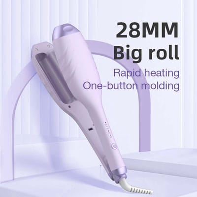 Waves Krultang 1,4 Inch Dubbele Krultang – Keramisch – Diepe Krullen – Verbrandingsbescherming – Dubbel Voltage – Paars voor Vrouwen