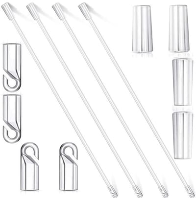 Dailygoods- Blindenstokken 30 cm - 4 Stuks - Vervangingsonderdelen - Jaloeziestokken - Haak/Grip - Lichtgewicht POM Kunststof - Jaloeziestok