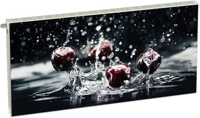 Magnetische radiatorfolie - Decoratieve cover - Radiator verfraaien - Flexibele magneet - 120 x 60 cm - Zwart fruit print