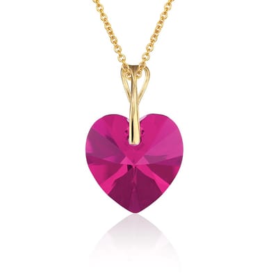 Montebello Ketting Pim HG99 - Swarovski Hart - 925 Zilver Verguld - Ø14mm - 50cm