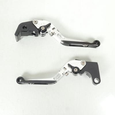 Levier frein droit Sifam pour Moto Yamaha 1000 YZF R1 2009 à 2014 alu CNC noir argent / paire Neuf