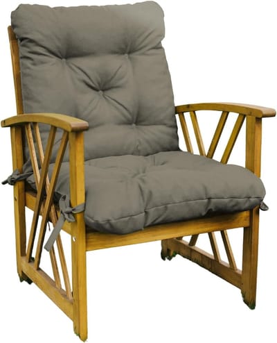 Tuinstoel Kussen - Relax Kussen - Zitcomfort Buiten - 2 Delig Ontwerp - 60x60x50 cm - Zilver