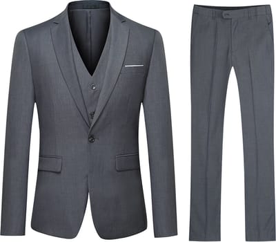 ALLTHEMEN Heren 3-Piece Suit - Heren casual pak voor zaken - S