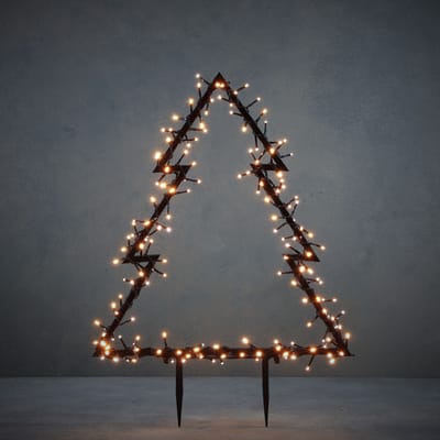 Luca Lighting Garden d'Light Kerstboom Tuinsteker met Warm Witte LED Verlichting - L53 x H75 cm - Zwart
