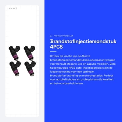 Dailygoods- Brandstofinjectiemondstuk 4 Stuks - Injector Reiniger Benzine - Injector Cleaner - Toepassing Renault - Compatibel met Clio/Megane/Laguna